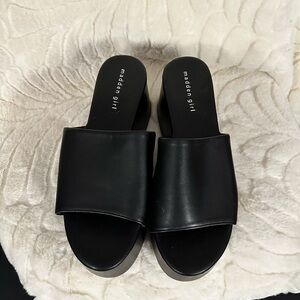 Madden Girl Classic Black Slide Sandals